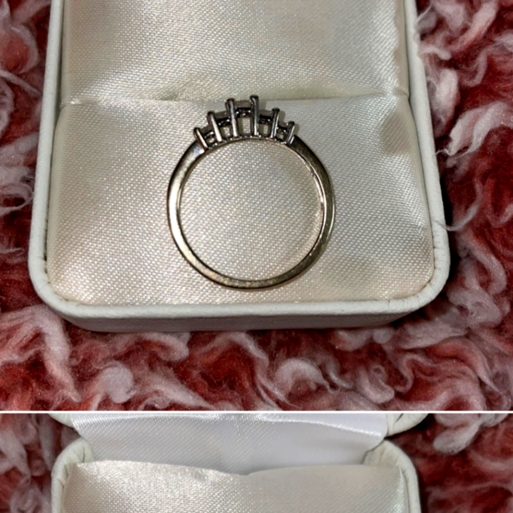 10k white gold princess cut diamond ring size 5.5
